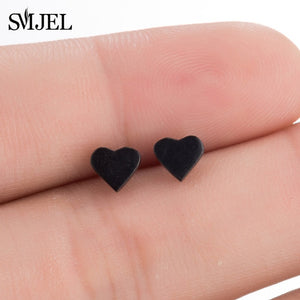 Hip hop Black Star Moon Stud Earring Fashion Jewelry Best Gift for Friend Girl