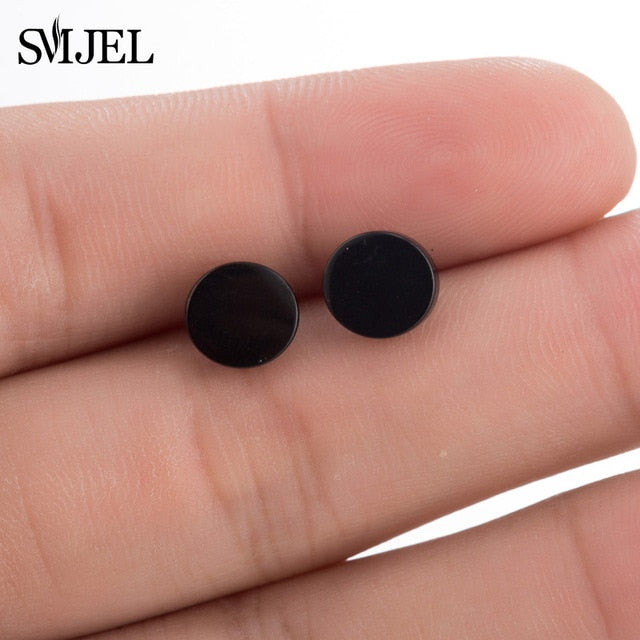 Hip hop Black Star Moon Stud Earring Fashion Jewelry Best Gift for Friend Girl