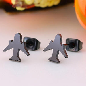 Hip hop Black Star Moon Stud Earring Fashion Jewelry Best Gift for Friend Girl