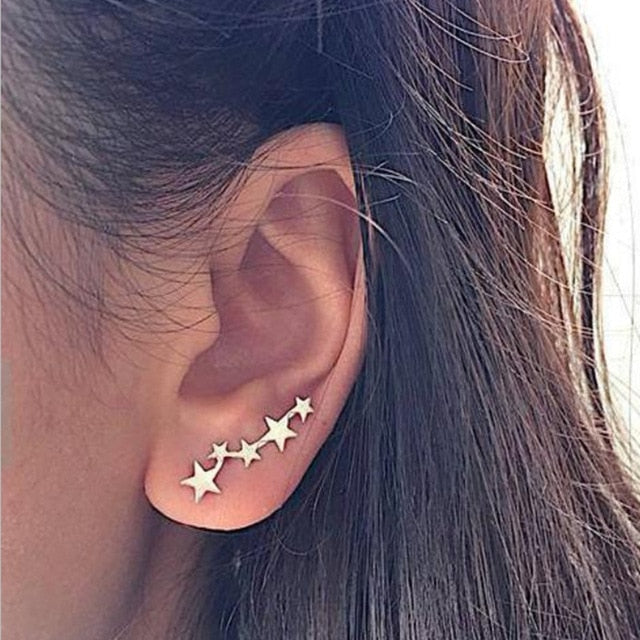 Women Fashion Jewelry Gold Silver Rhinestones Earrings Gift for Party and Best Friend