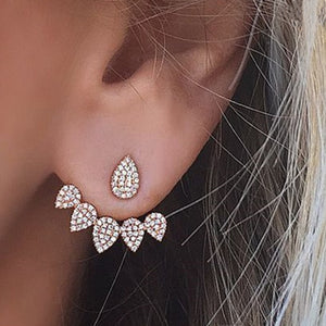 Women Fashion Jewelry Gold Silver Rhinestones Earrings Gift for Party and Best Friend