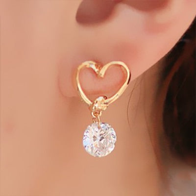 Women Fashion Jewelry Gold Silver Rhinestones Earrings Gift for Party and Best Friend