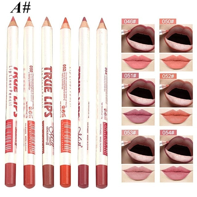 Wood Lipliner Waterproof Lady Charming Lip Liner Soft Pencil Contour Makeup Lipstick Tool