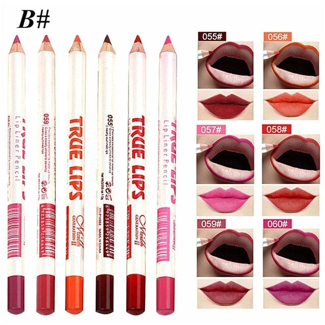 Wood Lipliner Waterproof Lady Charming Lip Liner Soft Pencil Contour Makeup Lipstick Tool